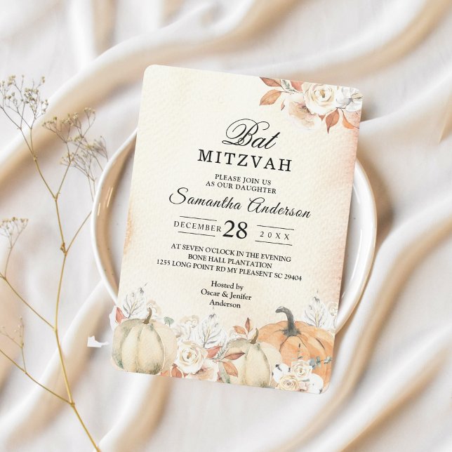 Rustic Autumn Pumpkins & Flowers  Invitation (Creator Uploaded)