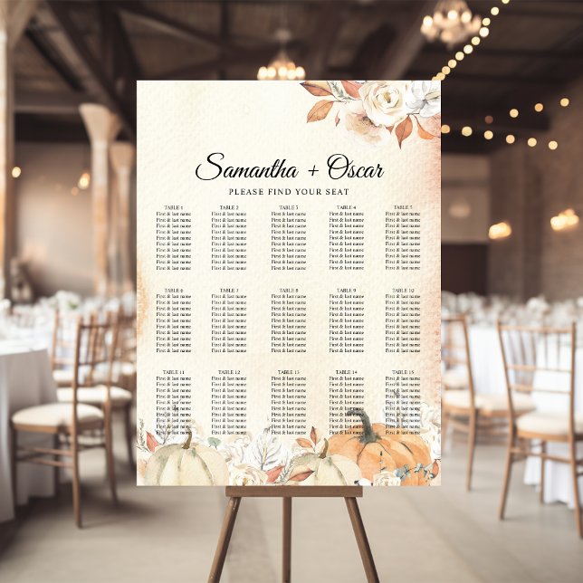 Rustic Autumn Pumpkins & Flowers  Poster (Creator Uploaded)