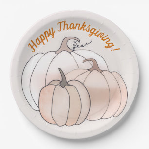 Rustic Autumn Pumpkins  Paper Plate