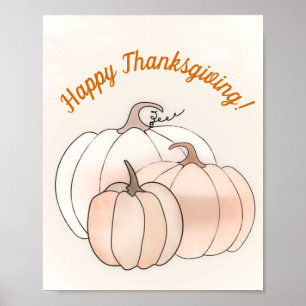 Rustic Autumn Pumpkins  Poster
