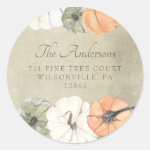 Rustic Autumn Pumpkins Return Address Labels