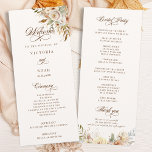 Rustic Autumn Roses Botanical Program<br><div class="desc">The romance of an Autumn wedding is captured in this elegant design featuring watercolor roses and greenery in warm Fall colours of terracotta, ivory, rust, chestnut, dusty blue and sage green with touches of gold sparkles. This design also features unique text graphics in a custom calligraphy script font with colour...</div>