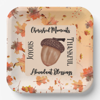 Rustic Autumn Season Themed Baby Shower Dinner Paper Plate