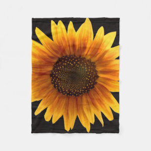 Rustic Autumn Sunflower Fleece Blanket