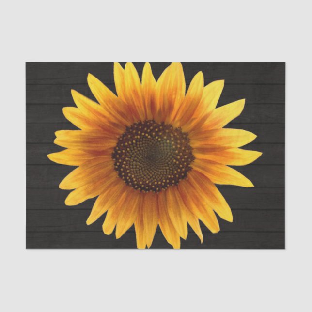Rustic Autumn Sunflower Tissue Paper (Front)