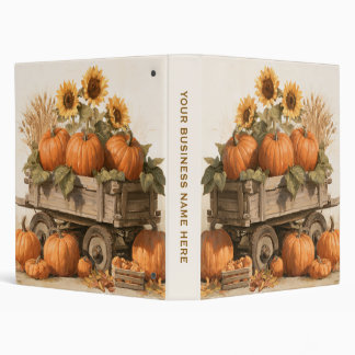 Rustic Autumn Sunflowers Pumpkin Harvest Binder