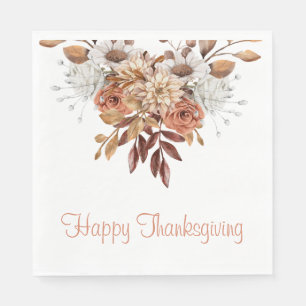 Rustic Autumn Terracotta Floral Thanksgiving  Invi Napkin