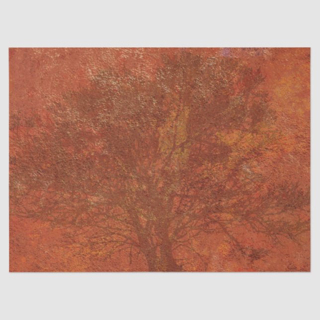 Rustic Autumn Texture Rust Tree Decougage Tissue Paper (Front)