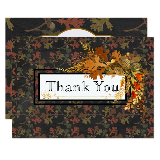 Rustic Autumn Thank You Note Card