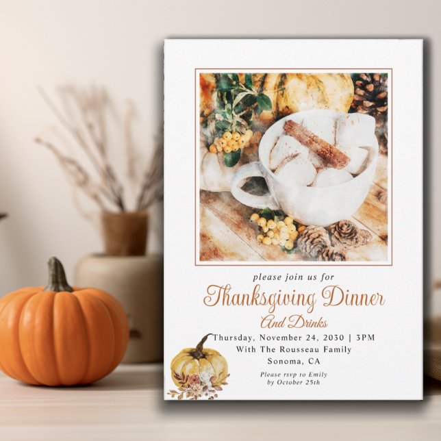 Rustic Autumn Thanksgiving Dinner Invitation (Creator Uploaded)