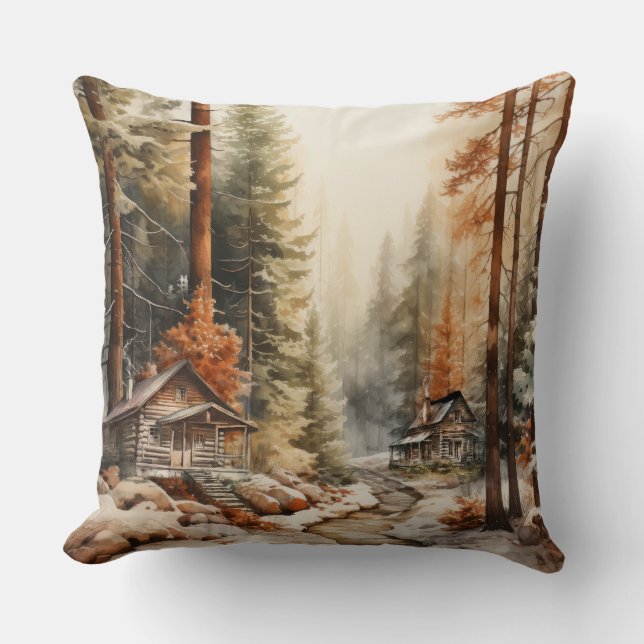 Rustic Autumn Throw Pillow (Front)