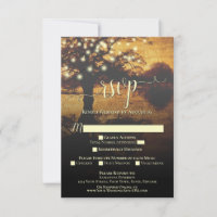 Rustic Autumn Tree with Lights Elegant Wedding