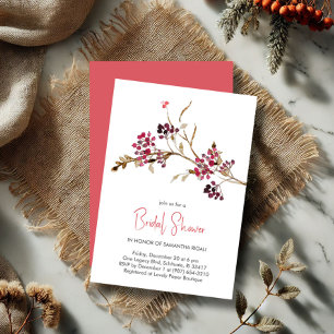 Rustic Autumn Watercolor Bridal Shower Invitation