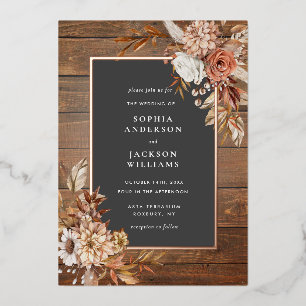 Rustic Autumn Watercolor Floral Wedding