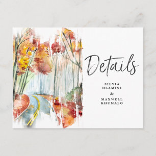 Rustic Autumn Wedding Guest Details Enclosure Card