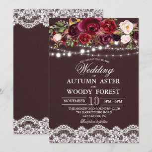 Rustic Autumn Wedding Invitation