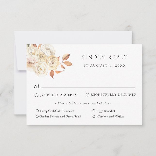 Rustic Autumn Wedding RSVP Response Card (Front)