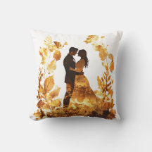 Rustic Autumn Wedding Throw Pillow