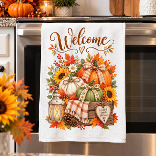 Rustic Autumn Welcome Kitchen Towel