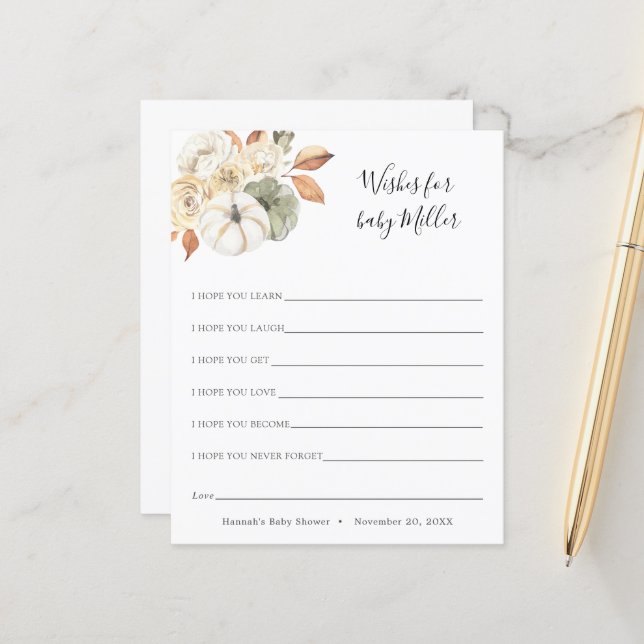 Rustic Autumn Wishes for the Baby (Front/Back In Situ)