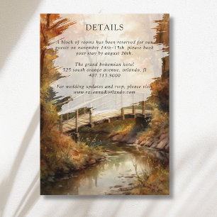 Rustic Autumn Woodland Bridge Wedding Details Enclosure Card