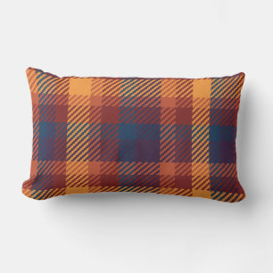 Rustic Autumnal Hues Fall Plaid Lumbar Pillow