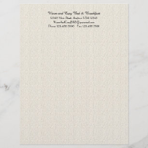 Rustic B&B Guest Information Filler Page Off White