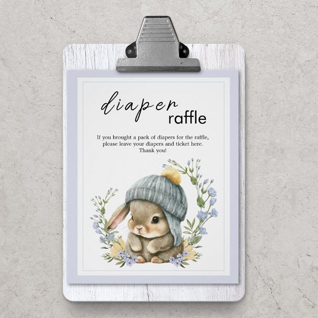 Rustic Baby Animal Baby Shower Bunny Diaper Raffle Poster (Rustic Baby Animal Baby Shower Bunny Diaper Raffle Party Games)