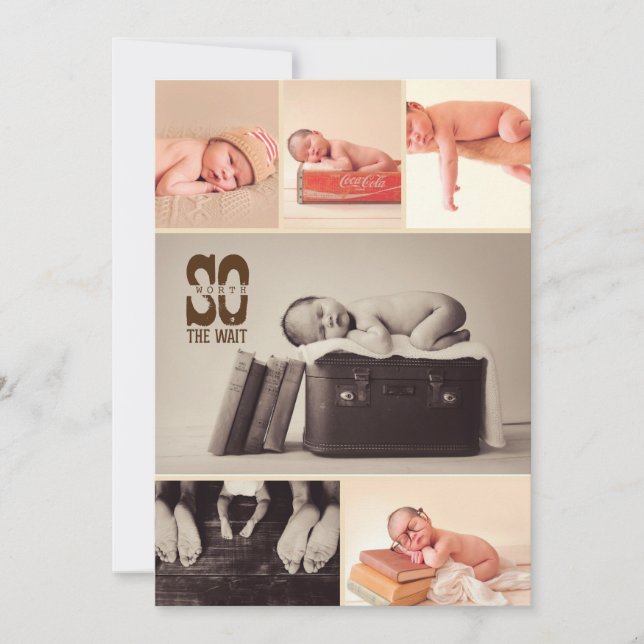 Rustic Baby Announcements - Boy Birth Announcement (Front)