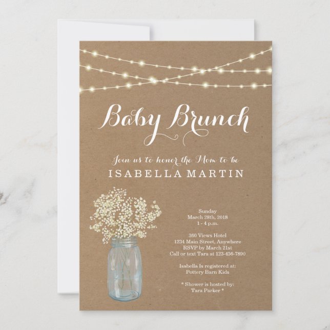 Rustic Baby Brunch Invitation (Front)