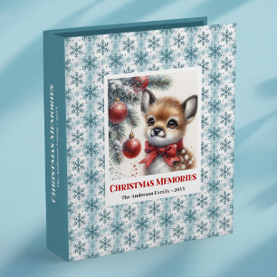 Rustic baby deer snowy forest kids ring binder