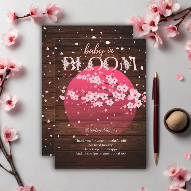 Rustic Baby in Bloom Sakura Cherry Blossom  Enclosure Card (Creator Uploaded)