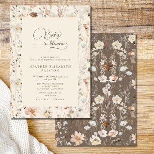 Rustic Baby in Bloom Wildflower Baby Shower  Invitation