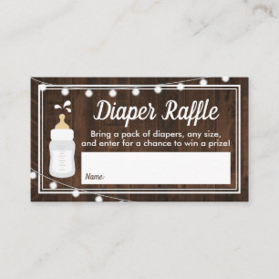 Rustic Baby is Brewing Baby Shower Diaper Raffle Enclosure Card