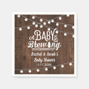 Rustic Baby is Brewing Baby Shower Napkin