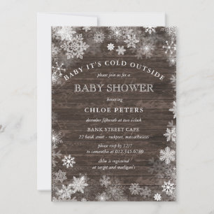 Rustic Baby it's Cold Outside Baby Shower Invitation