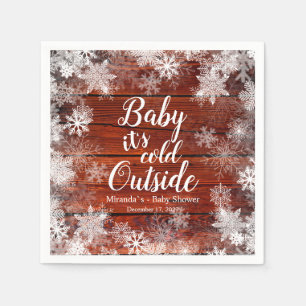 Rustic Baby it's cold outside Winter Baby Shower Napkin