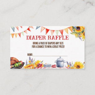 Rustic BABY-Q Barbecue Picnic Diaper Raffle Enclosure Card