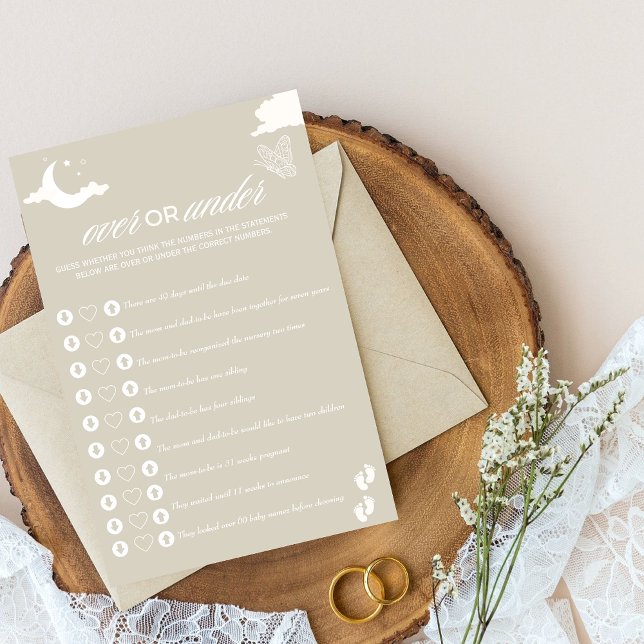 Rustic Baby Shower Game Over or Under? (Creator Uploaded)