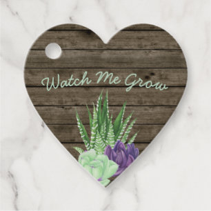 Rustic Baby Shower Watch Me Grow Thank You Favour Tags