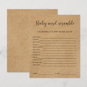 Rustic - Baby Word Scramble   Baby Shower Game