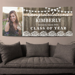 Rustic Babys Breath 2022 Graduation Photo Banner
