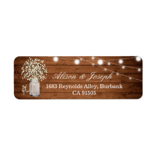Rustic Baby's Breath Lights Return Address Label