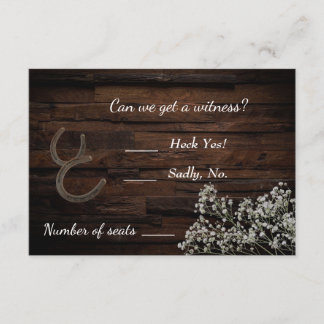 Rustic Baby's Breath RSVP Card