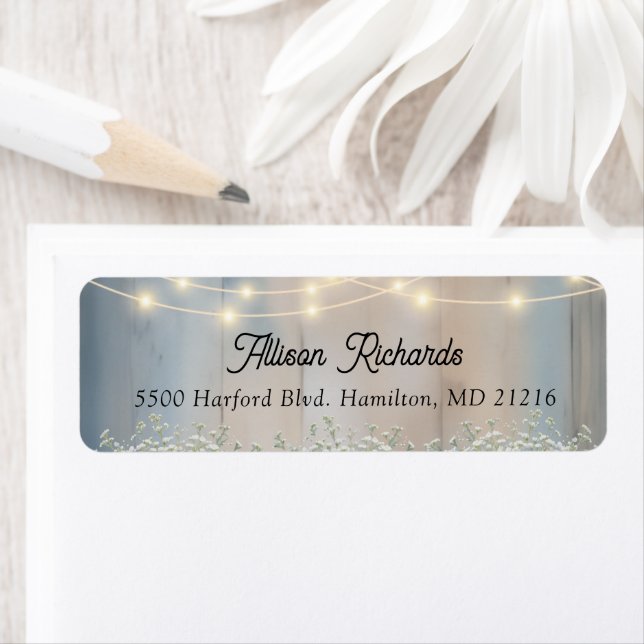 Rustic Baby's Breath String Lights Mariage Return (En situation)