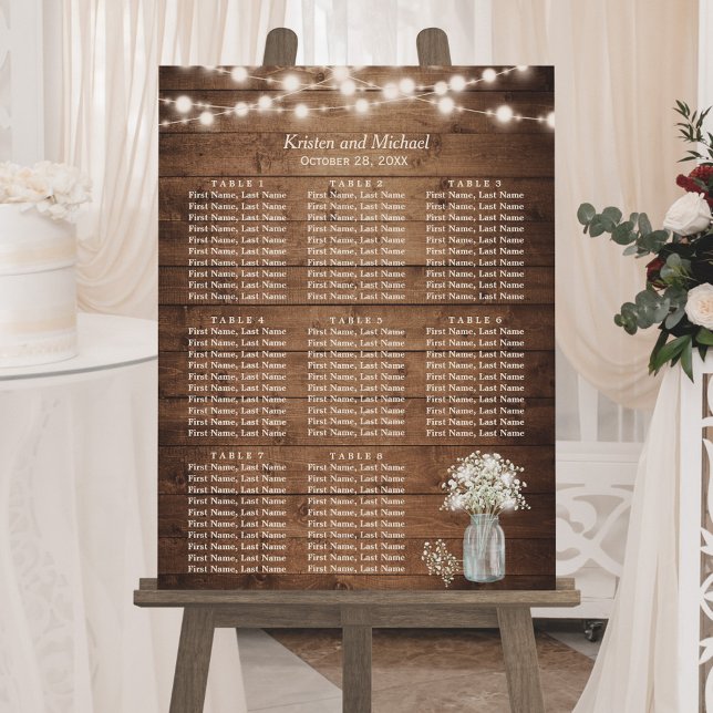 Rustic Baby's Breath String Lights Seating Chart (Creator Uploaded)