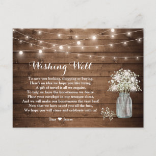 Rustic Baby's Breath String Lights Wishing Well Postcard