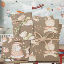 Rustic Baby's First Christmas Teddy Bear Fox Santa