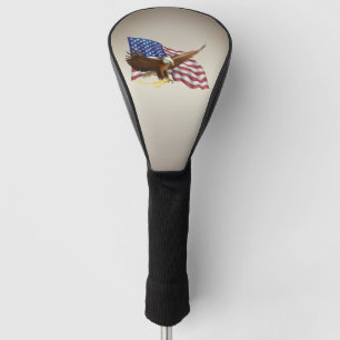 Rustic Back American Flag and Eagle Golf Head Cover