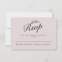 Rustic Backyard Botanical Leaf Hand Script RSVP In